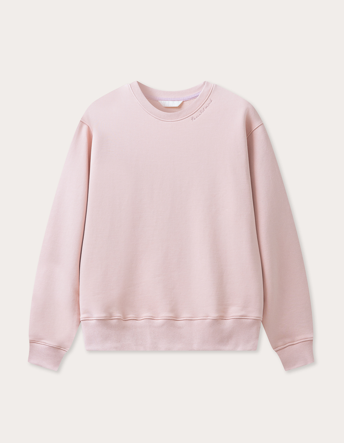 Soft Peaceful Embroidery Sweatshirt (Pink)